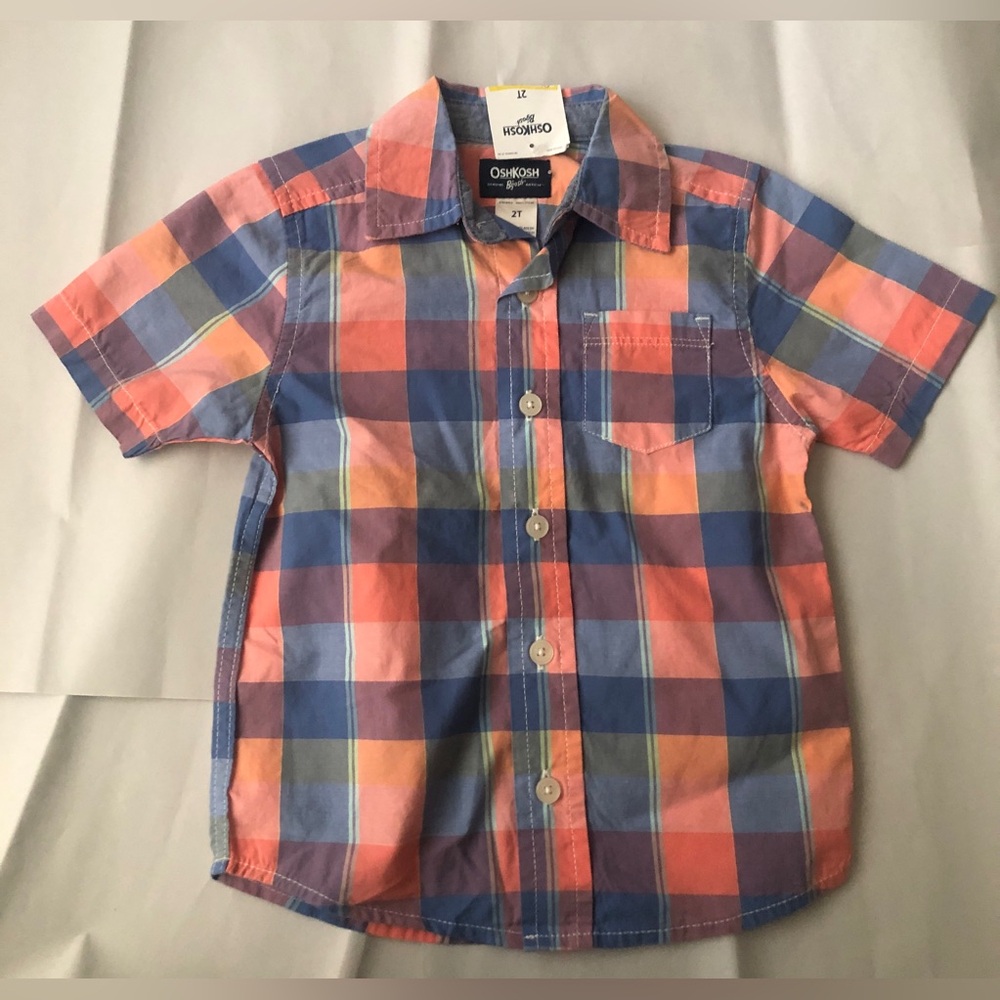 OshKosh Plaid Button-Up Shirt Boys' 2T